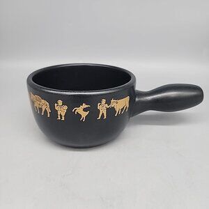 Appenzeller Switzerland Mini Caquelon Cheese Fondue Pot Black & Gold